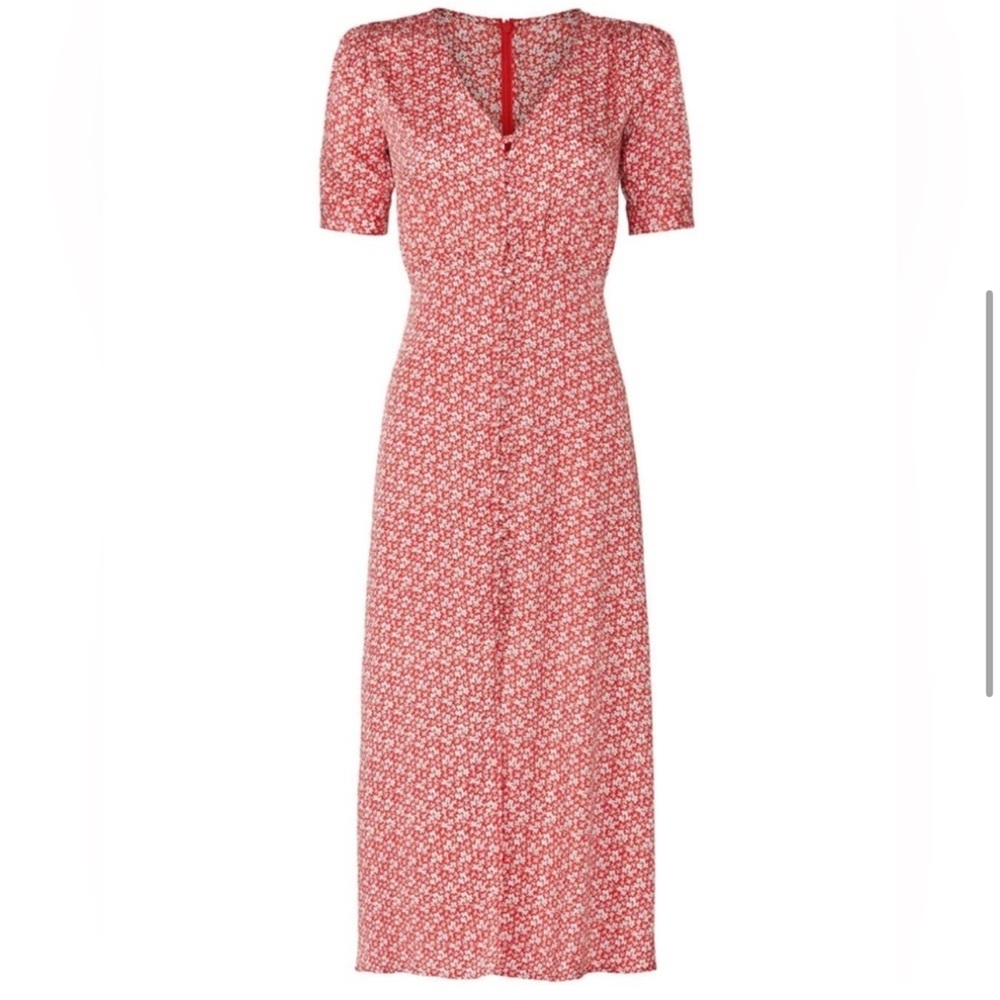 The Kooples Red Floral Midi Dress